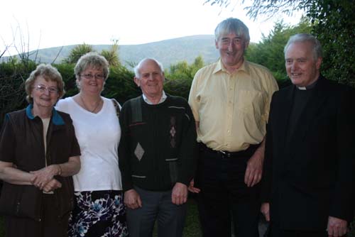 Pictured at the Annual May Mass at Tubrid Holy Well – Essie and Peter Roche with Fr. Seán Tucker and Friends from Kerry.