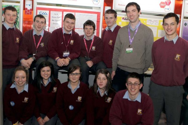 group of Millstreet Community School Students at the RDS  with their teacher Mr.Shane Guerin