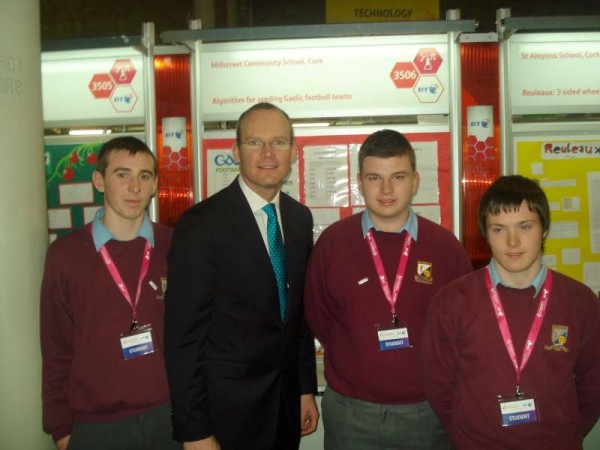 Nathan Harman, Simon Coveney (Minister for Agriculture, Food and the Marine), Darragh Hickey and Seán O'Callaghan.