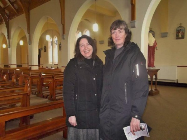 Orla Duke from Trócaire with Maura Linehan (nee O'Mahony) at Ballydaly Church this morning.   Below Mary and Pat Bucke at the MS Collection in Ballydaly also today while members of the Kelleher Family supporting the Irish Heart Foundation cause in Millstreet last night.   (S.R.)