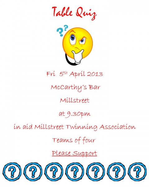 2013-04-05 Twinning Table Quiz - poster