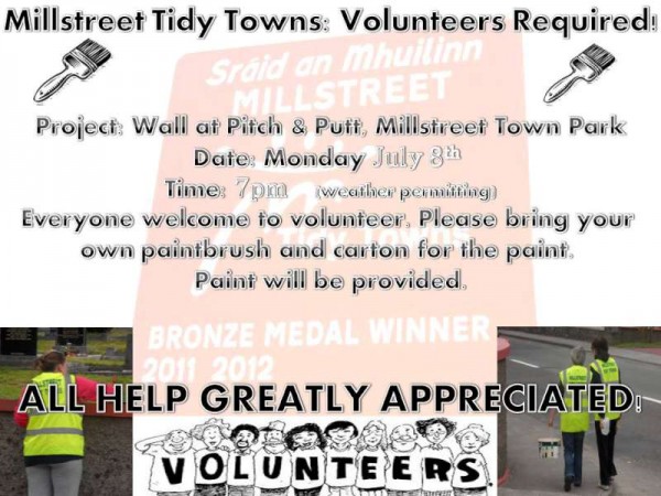 We thank Ciara Hickey of Millstreet Tidy Towns for this important update.  (S.R.)