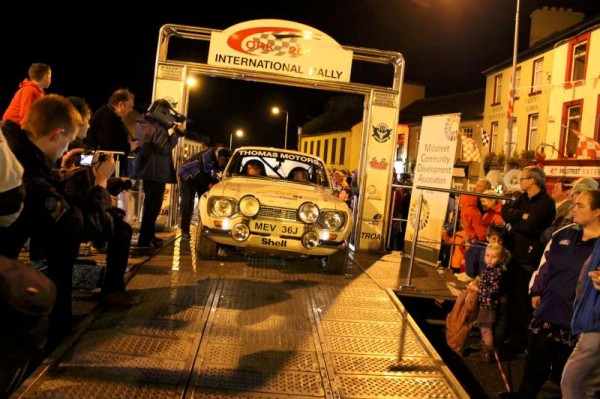 A wonderful atmosphere at The Square on Friday night as Cork 20 Motor Rally was launched.   Taking part was the Millstreet Pipe Band who for the first time marched up the Rally Ramp to the delight of the many enthusiastic spectators.   Click on the images to enlarge.  (S.R.)