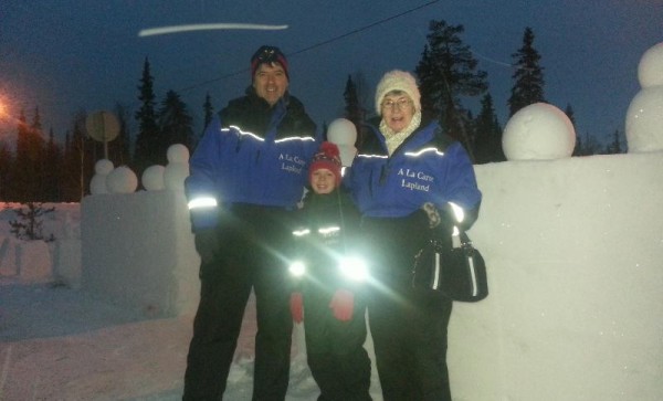 2013-12-19 Niall, Conor (from South Africa) and his Nana, Margaret Moynihan, Killarney Rd, Millstreet in Lapland to see Santa