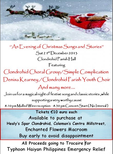 2013-12-21 Clondrohid Choral Group - Evening of Christmas Song and Stories - poster