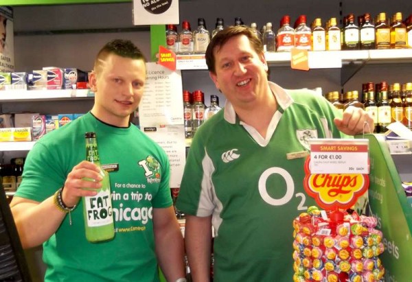 Pictured at Herlihy's Centra, Millstreet - Marek and Greg wear the traditional Green for our National Saint Patrick getting into the celebratory spirit of the day.   Happy St. Patrick's Day 2014 to everyone!  (S.R.)