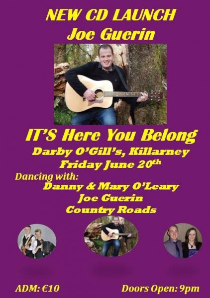 2014-06-20 Joe Guerin's new CD - It's where you belong - launch night poster