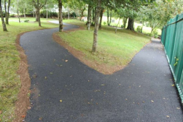 Newly tarmacadam walkway