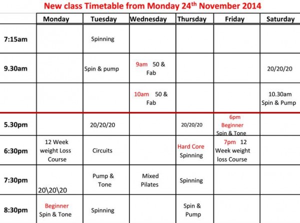 2014-11-12 New Timetable for the Loft