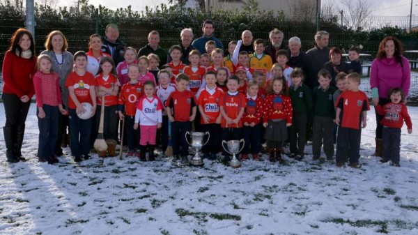 A royal welcome awaited Mark Ellis and William O'Leary at Kilcorney N.S. when they recently brought the two prestigious Cups to the snowy setting.   Full details of the very memorable occasion is provided below.  Click on the images to enlarge.  (S.R.)