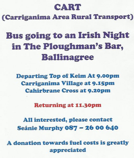 2015-01-27 CART bus going to an Irish Night