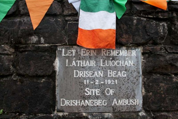 We thank Jerry Lehane for alerting us to the fact that 11th February was the anniversary of the 1921 Drishanebeg Ambush and that this was maked at the memorial plaque near Keale Railway Arch on the Mallow Road. Click on the images to enlarge. (S.R.)