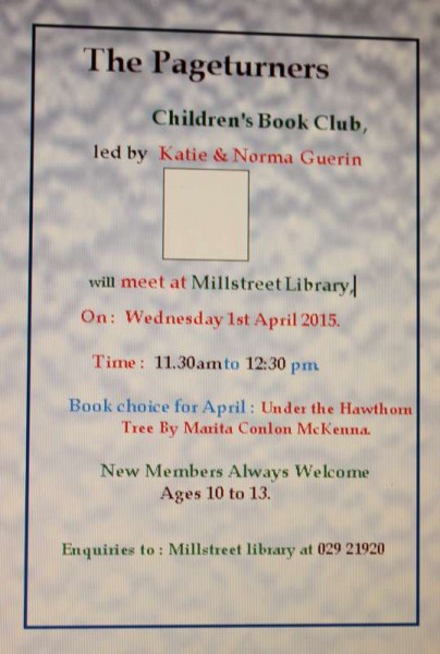 We thanks Breda at Millstreet Library for both Posters.  Click on the images to enlarge.  (S.R.)