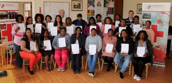 Twenty-six women who took part in the recent Red Cross Practical First Aid Course at Drishane Castle were presented with their Certificates this morning.  Click on the images to enlarge.  (S.R.)