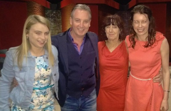 2015-07-04 Pictured with Paul Williams at Saturday Night with Miriam Show are Elaine Shine, Honor Shine and Catriona Twohig