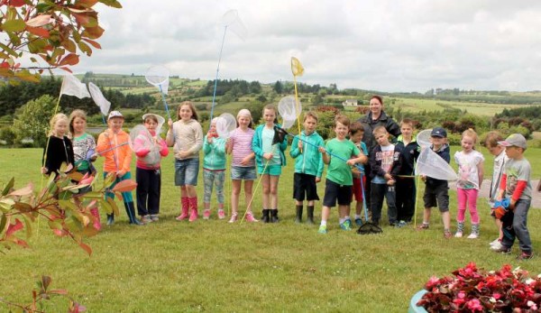 Education Officer, Lorna O'Mahony pictured with some of the enthusiastic young participants attending Week One of the superb Wild Summer Camp at Millstreet Country Park.  Click on the images to enlarge.  (S.R.)