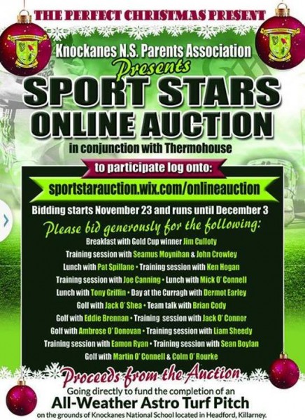 2015-11-29 Knockanes NS - Sports Auction - poster