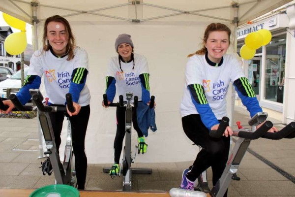 Sincere congratulations to the three wonderfully energetic participants in Saturday's "Spin-a-thon" in aid of the Irish Cancer Society at The Square, Millstreet. From left maeve McLoughlin, Ruth O'Connor and Sophie O'Leary. Click on the images to enlarge. (S.R.)