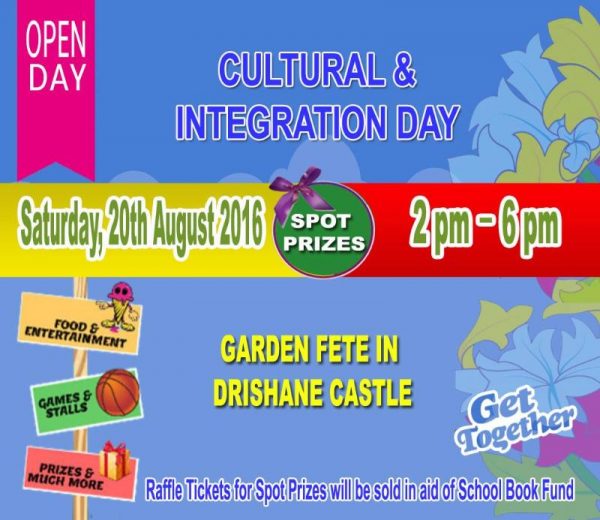 2016-08-20 Cultural and Integration Day - Drishane Garden Fete - poster