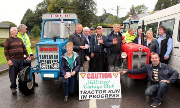 Among those present for the start of the very successful Tractor Run in Carriganima on Sunday, 18th Sept. 2016 in aid of C.A.R.T. Bus Service were Minister for Agriculture, Michael Creed; Cllr. Michael Creed and John O'Sullivan, Mayor of Ballinagree. The marvellous event in which 58 Tractors participated was coordinated by Ryan Tarrant and a supremely dedicated Team. Click on the images to enlarge. (S.R.)